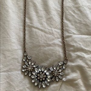 silver diamond statement necklace